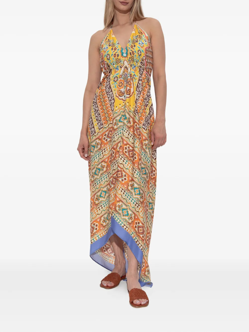 ETRO halter-neck patterned dress Oranje