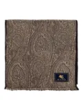 ETRO paisley-pattern fringed scarf - Brown