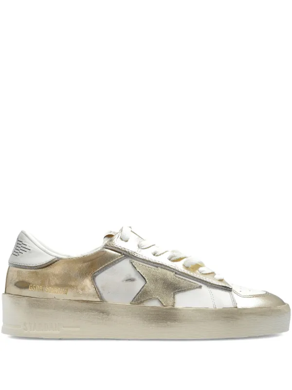 Golden Goose Metallic-effect Star-patch Sneakers in Yellow