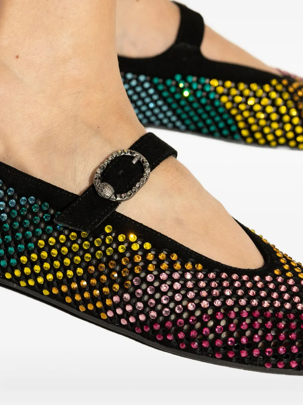 Kurt Geiger London Mayfair ballerina's verfraaid met kristallen Zwart