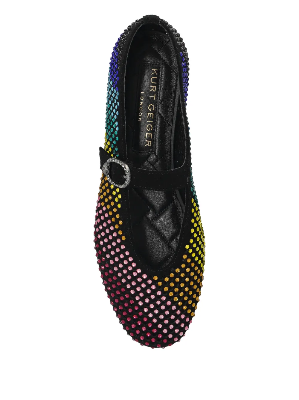 Kurt Geiger London Mayfair ballerina's verfraaid met kristallen Zwart
