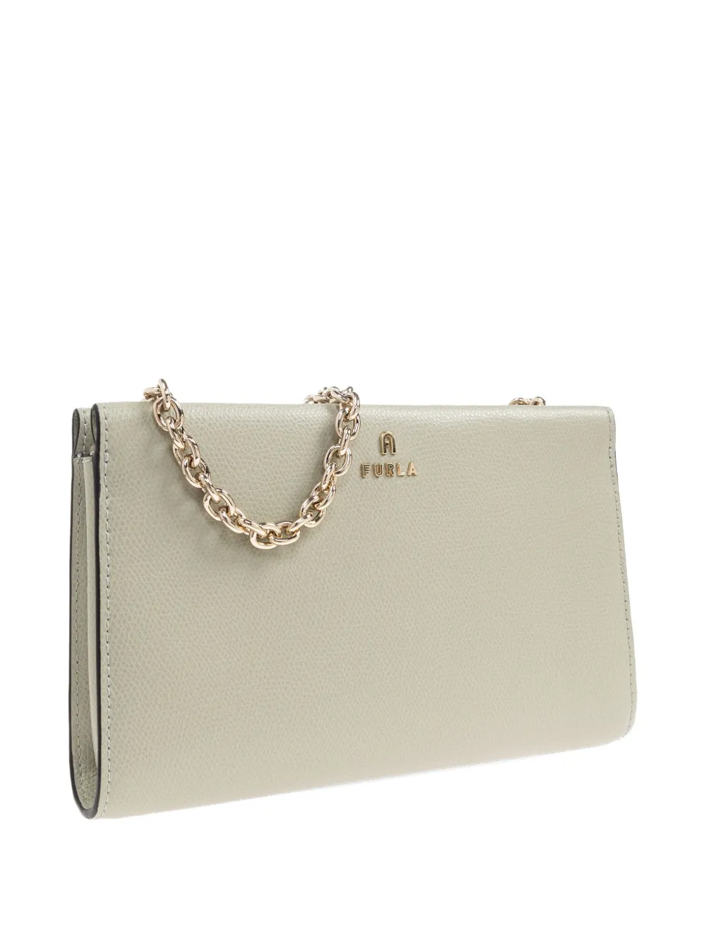 Furla Leren shopper met kettingband Beige