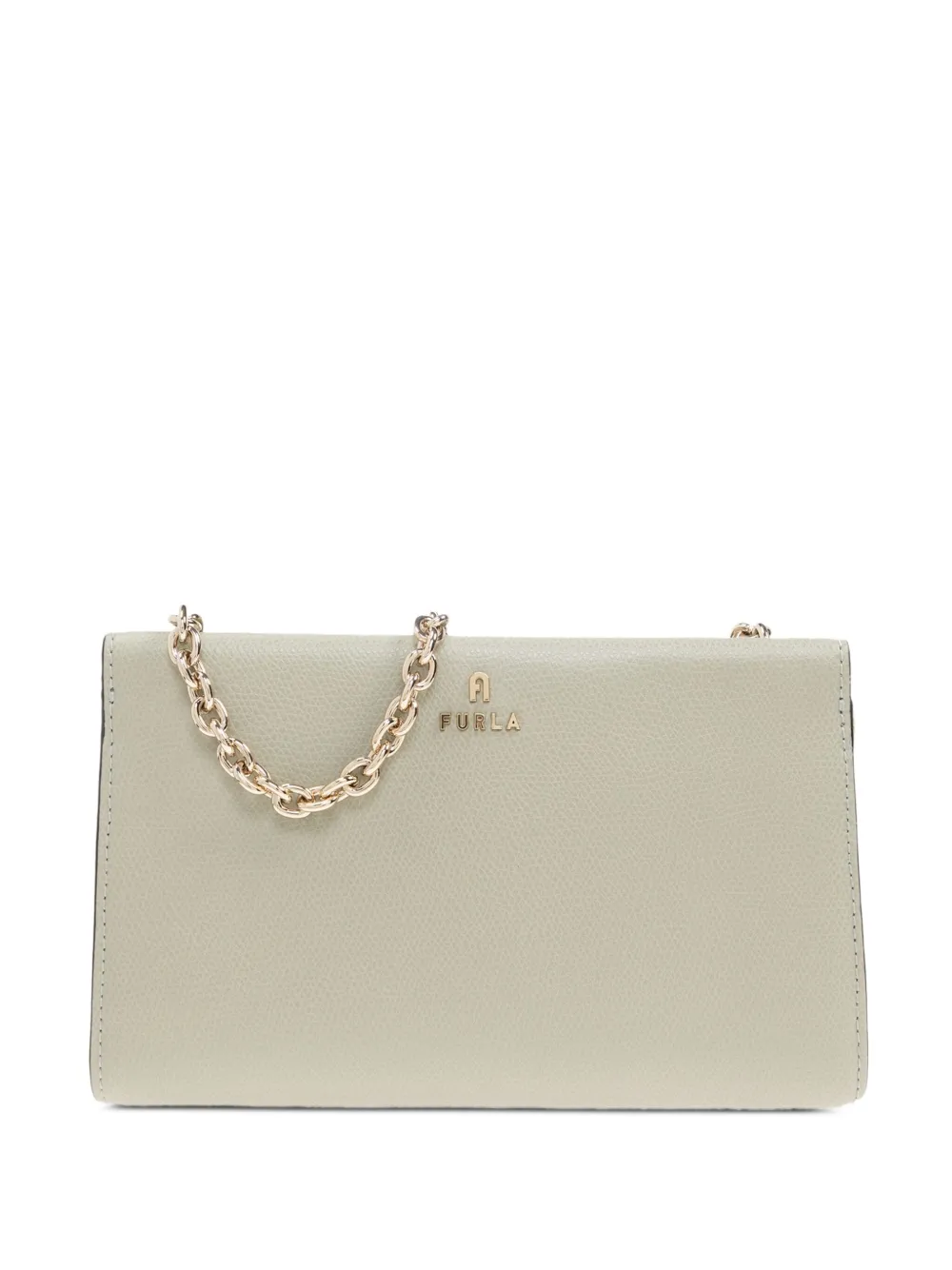 Furla Leren shopper met kettingband Beige