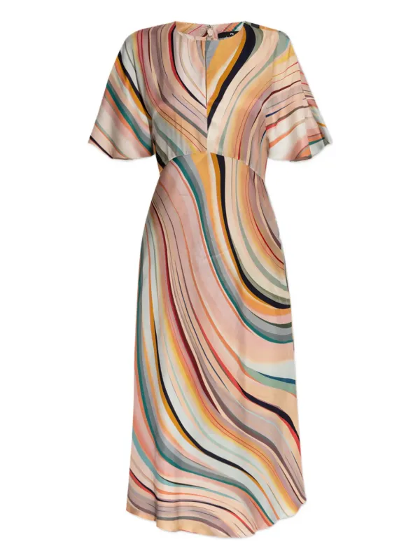 strapless open back dress Pink Swirl Print Mini Dress main image 0