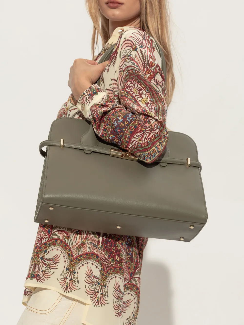 Furla Leren shopper Groen