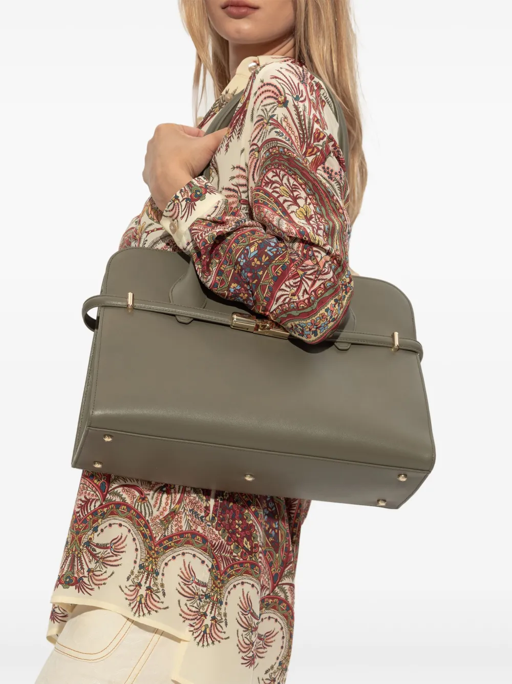 Furla Leren shopper - Groen