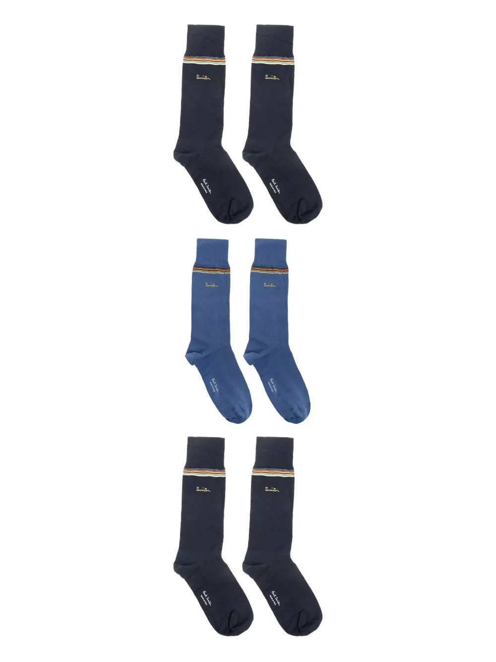 Paul Smith logo-embroidered socks (set of three) | Blue | Image 1