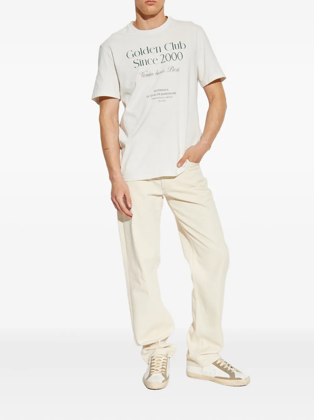 Golden Goose logo-print cotton T-shirt Wit