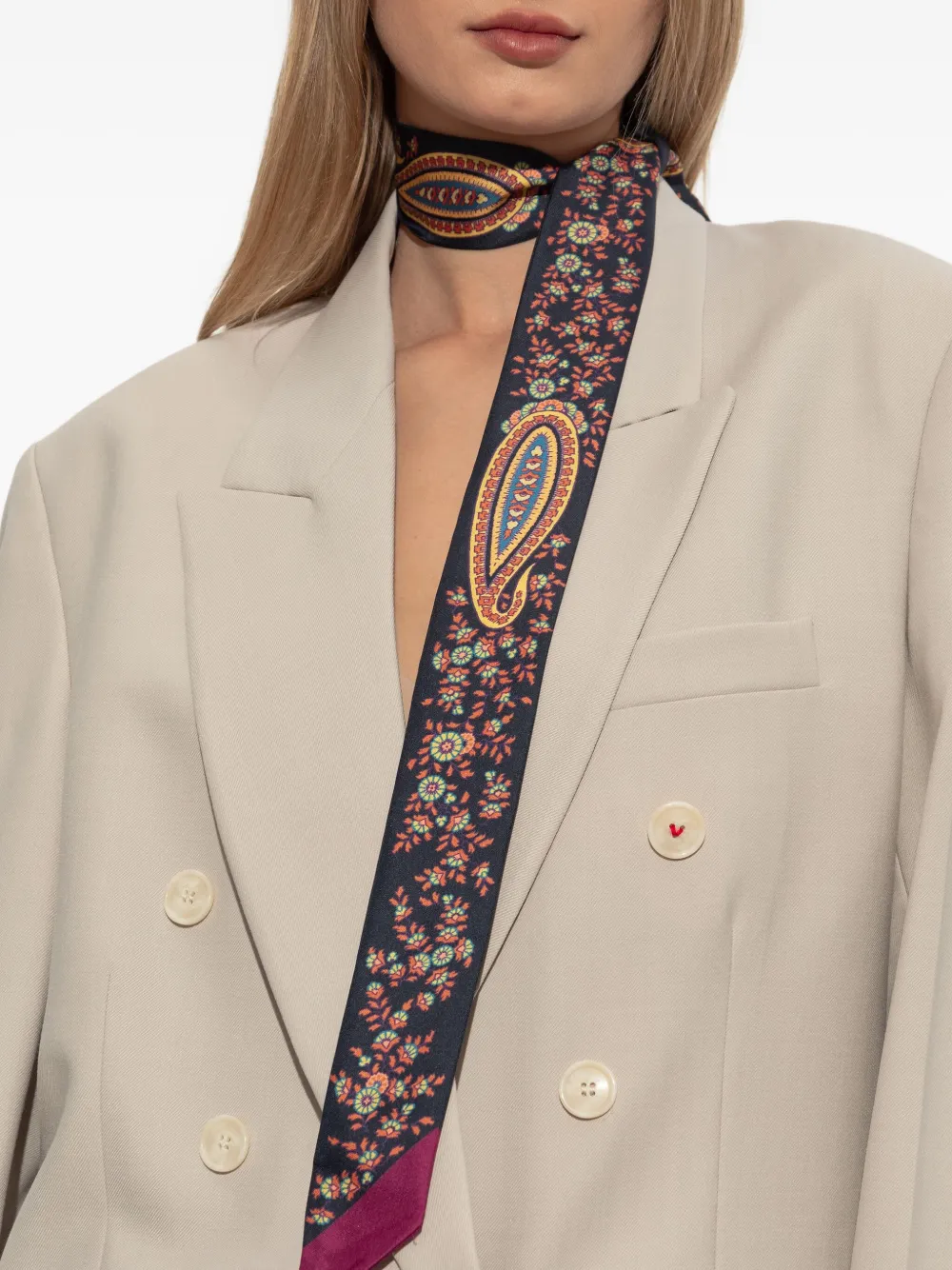 ETRO Zijden sjaal met paisley-print Blauw