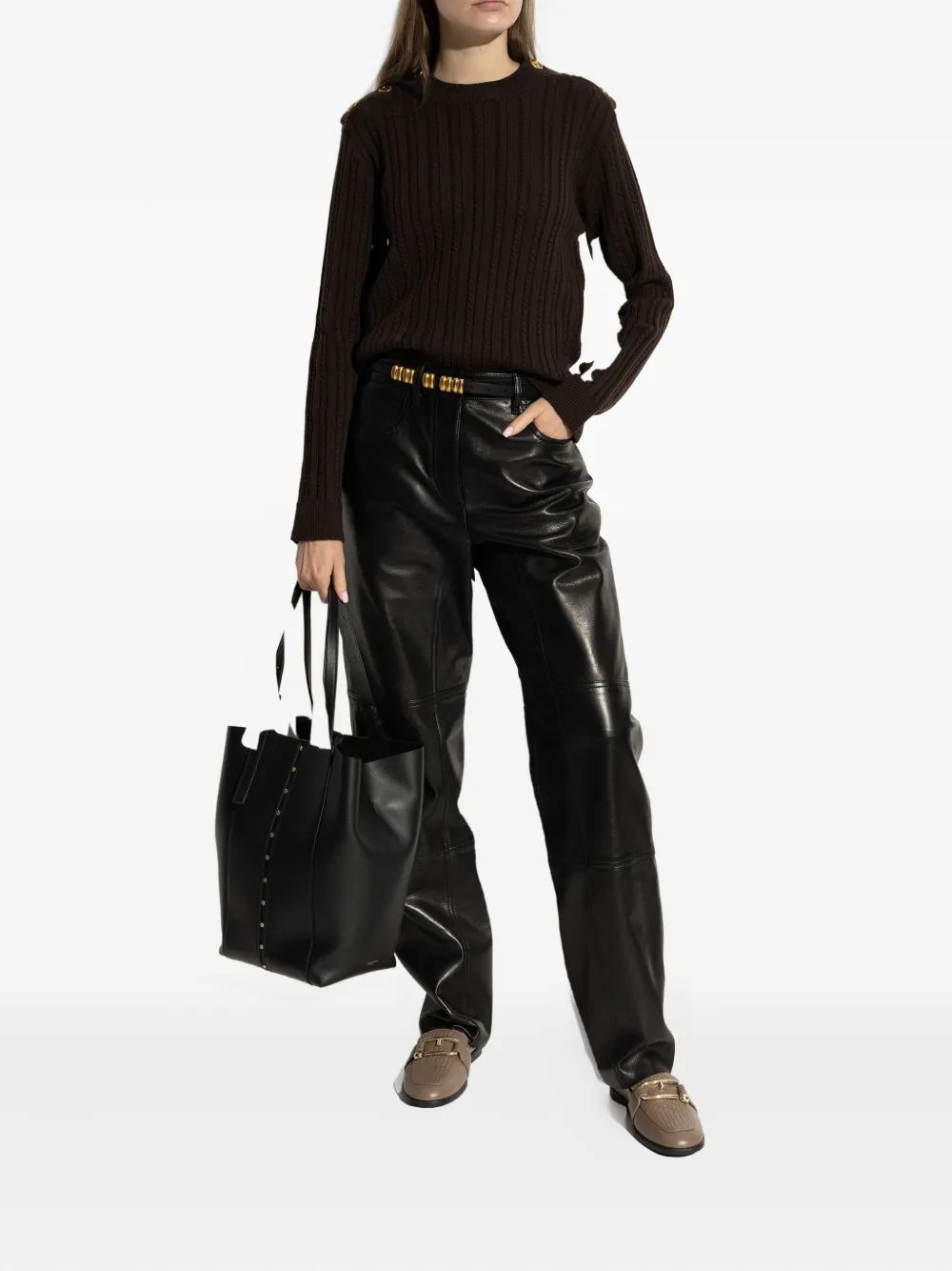 Furla Nuvola loafers met monogram Beige