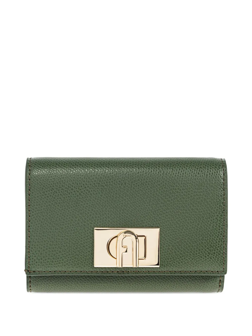 Furla textured clasp wallet Groen
