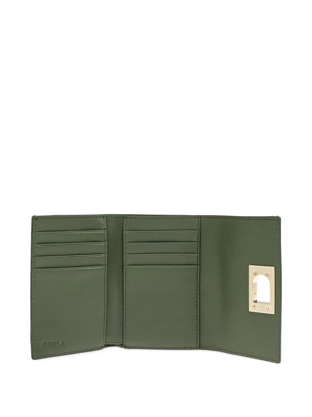 Furla textured clasp wallet Groen