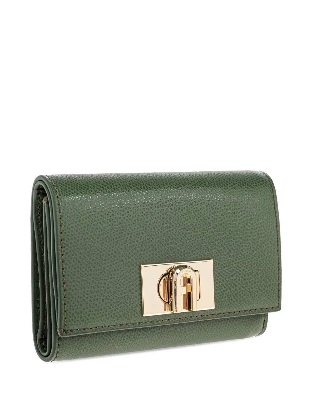 Furla textured clasp wallet Groen