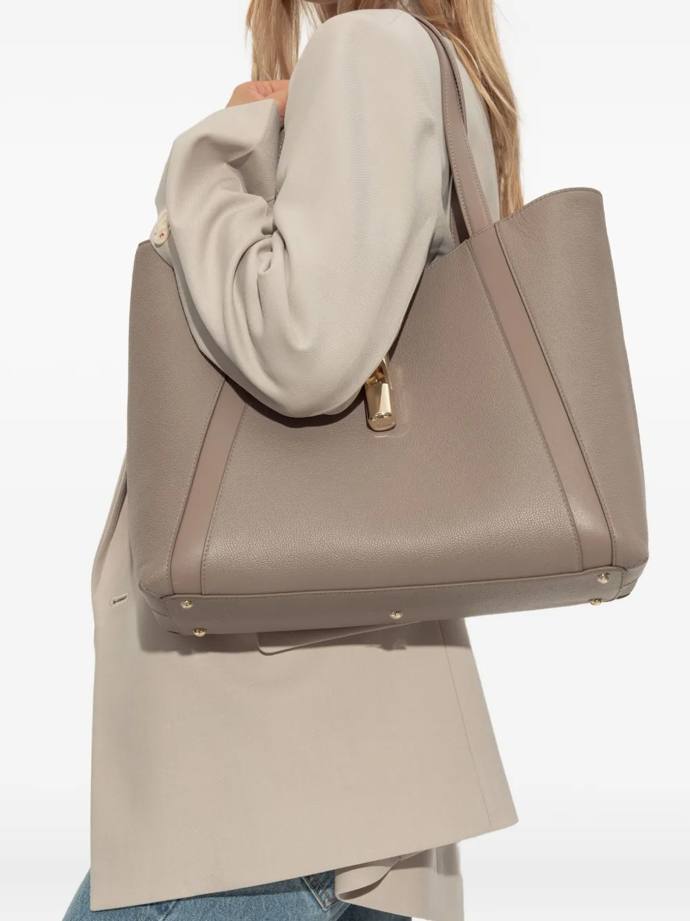 Furla Goccia leren shopper Beige