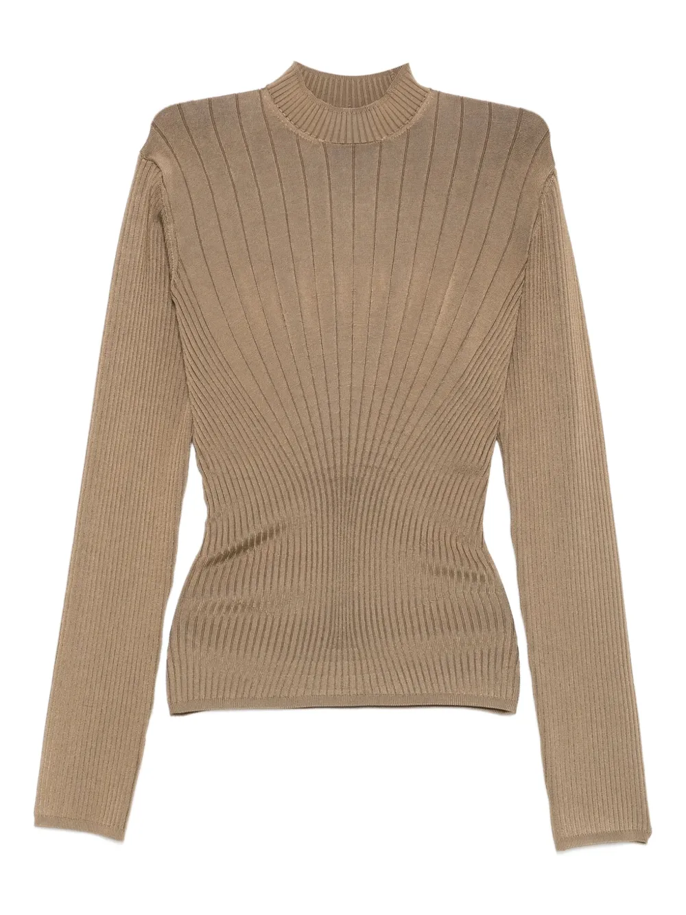 Mugler ribbed high-neck jumper | Neutrals | Image 1