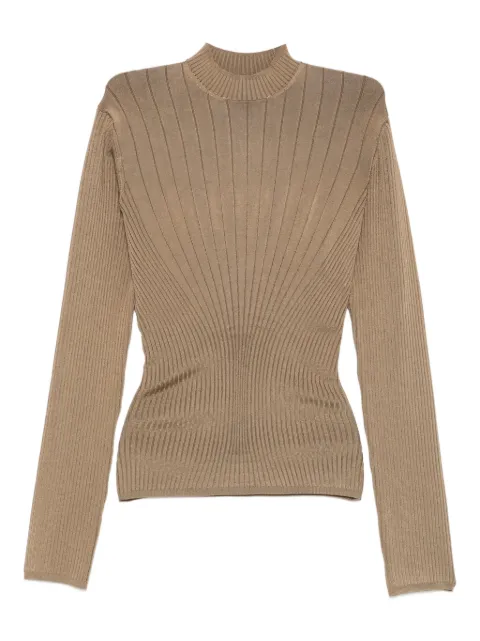 Mugler ribbed high-neck jumper