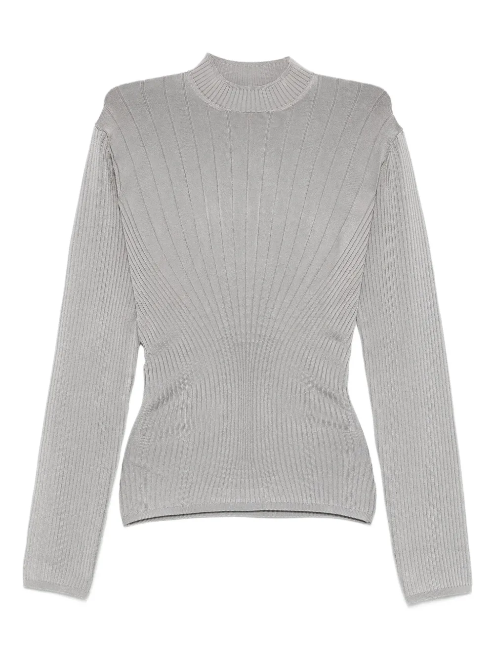 Mugler ribbed high-neck sweater | Grey | Image 1