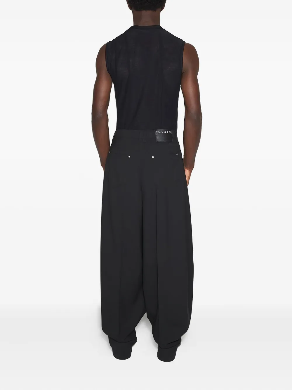 Mugler Panelled Sleeveless Tank Top In Black