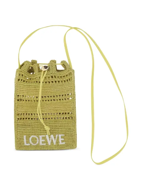 LOEWE Bolsa de ráfia com cordão de ajuste