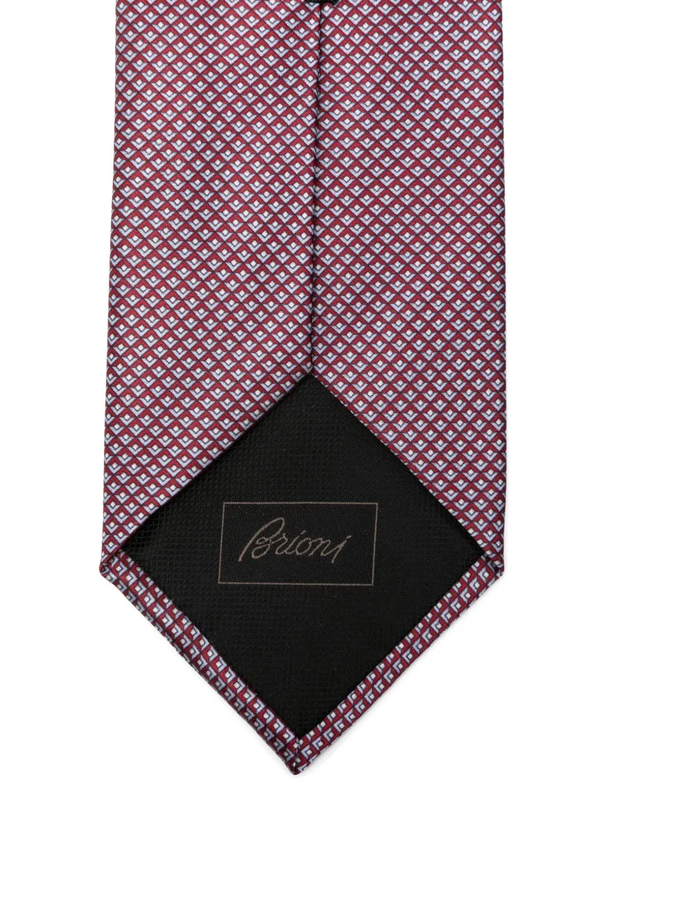 Brioni Zijden stropdas met geometrisch patroon - Rood
