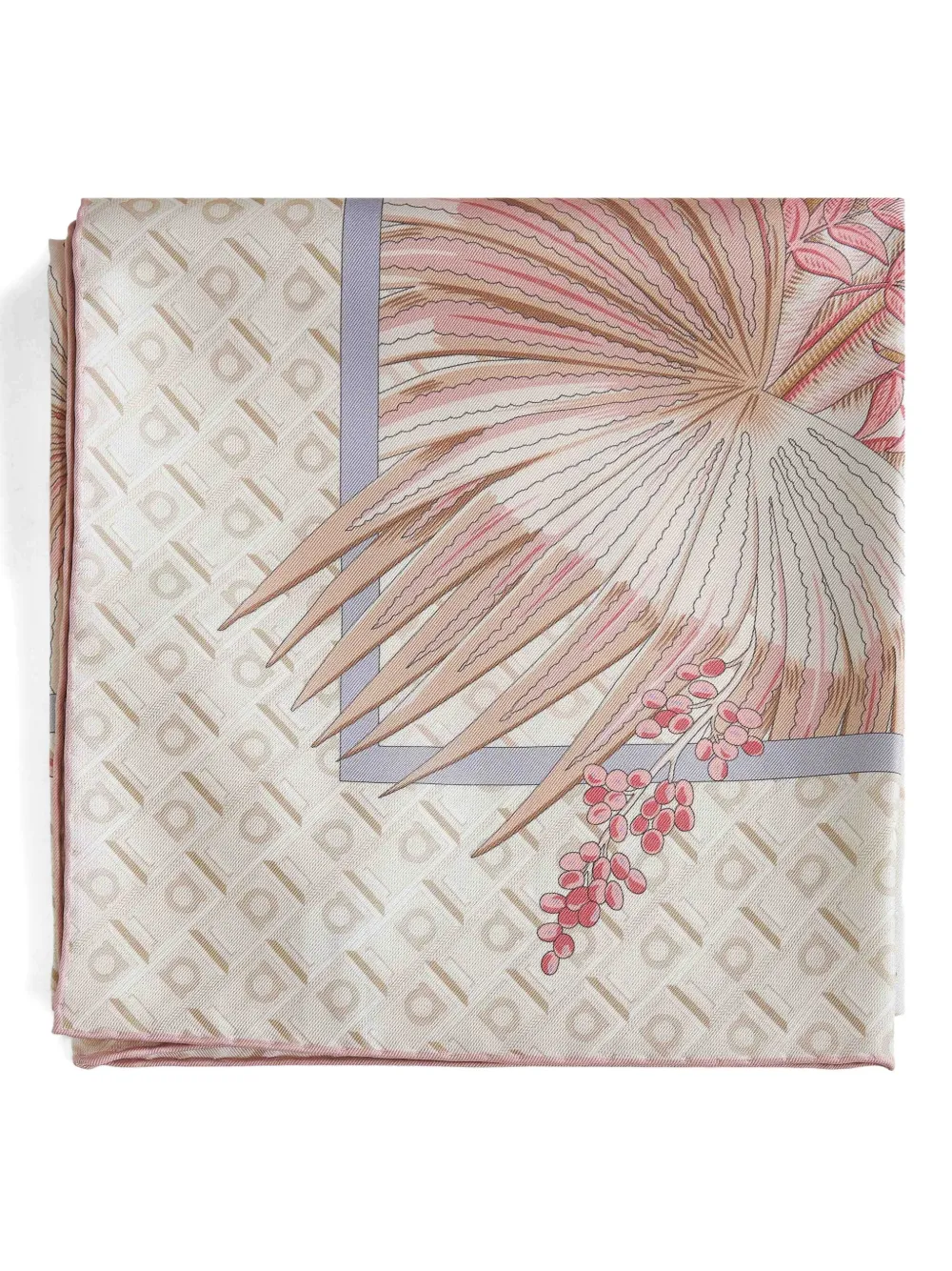 Ferragamo floral-motif silk scarf Beige