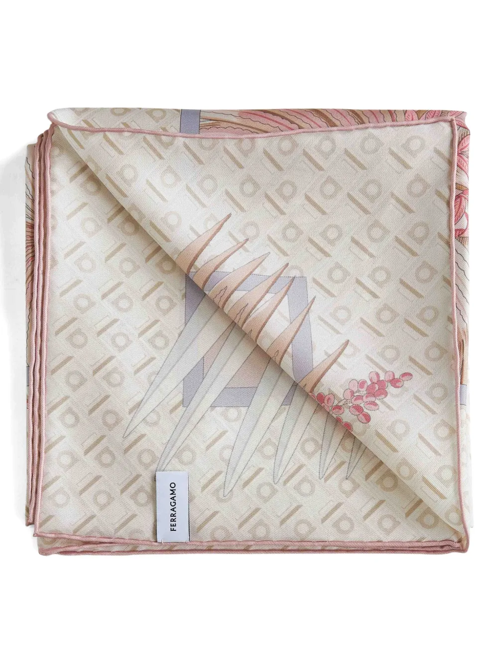 Ferragamo floral-motif silk scarf Beige