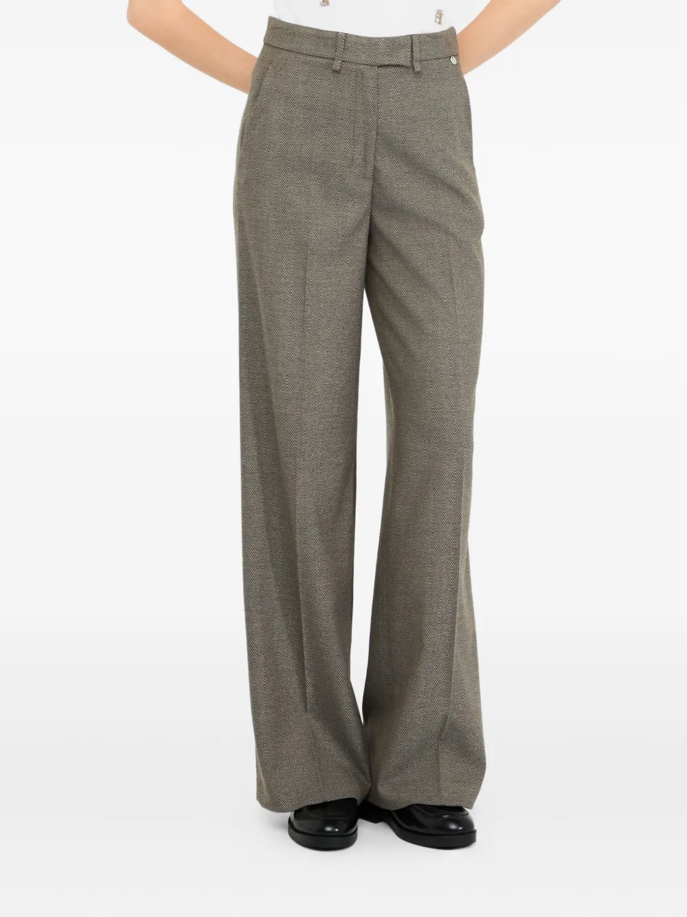 LIU JO Broek met chevron streep Groen