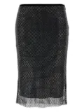 Sportmax rhinestone-embellished mesh skirt - Black