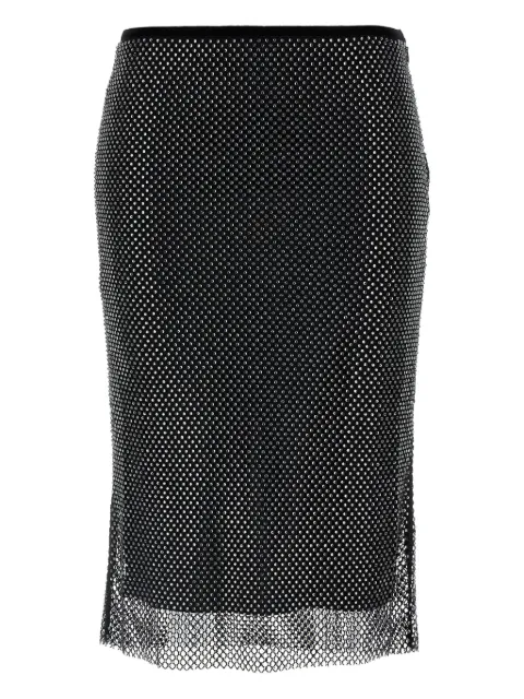 Sportmax rhinestone-embellished mesh skirt