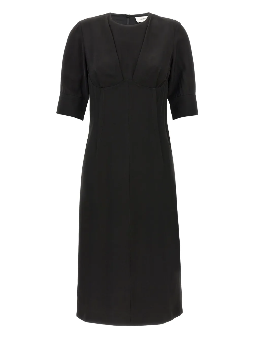 Sportmax Jurk met ronde hals en korte mouwen Zwart