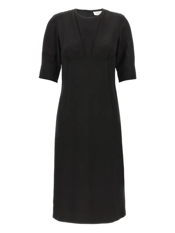 Sportmax Short-sleeve Crew-neck Dress in Black