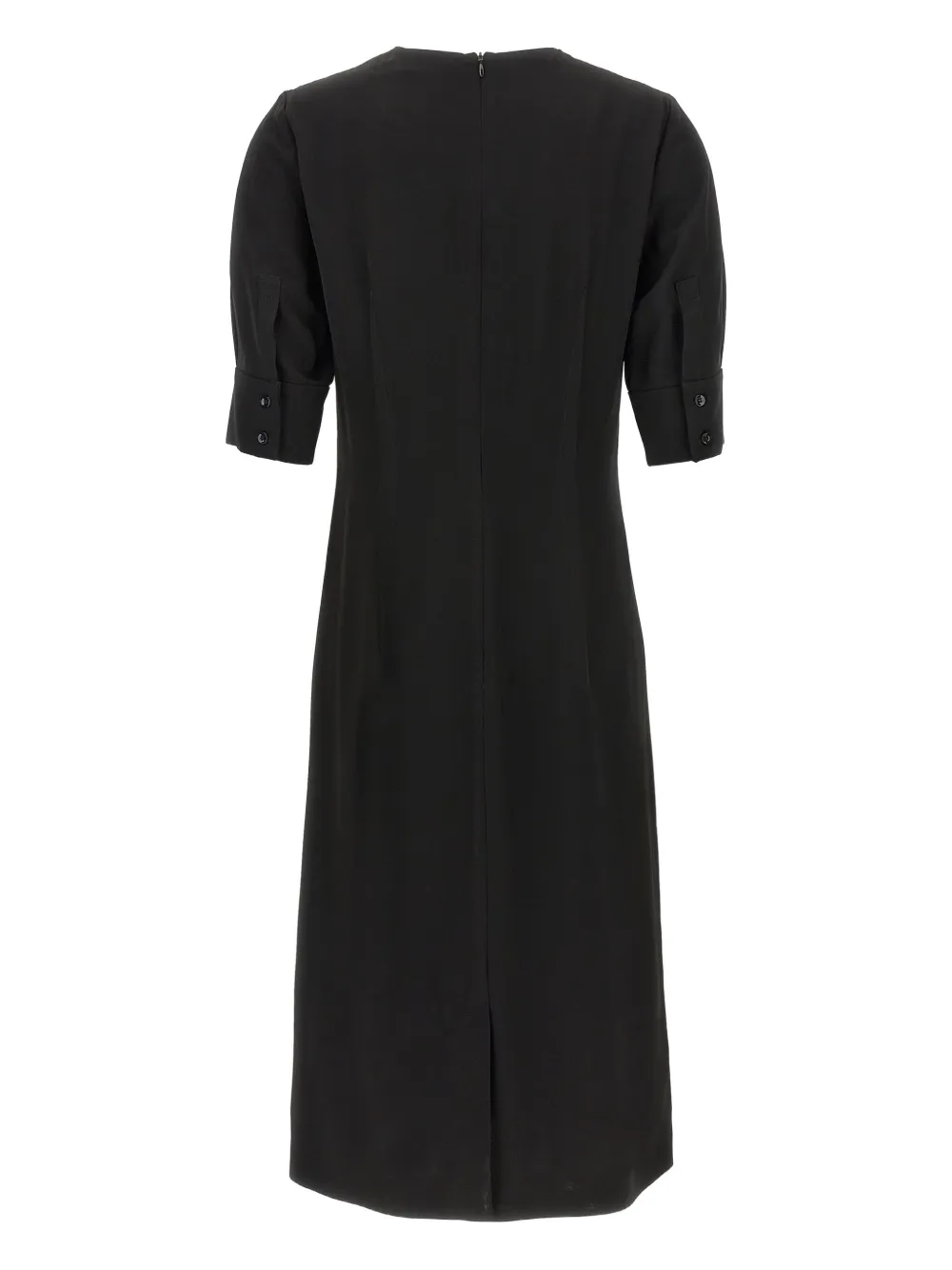 Sportmax Jurk met ronde hals en korte mouwen Zwart