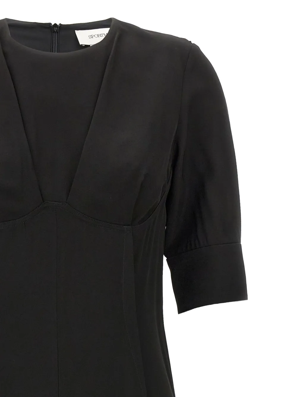 Sportmax Jurk met ronde hals en korte mouwen Zwart