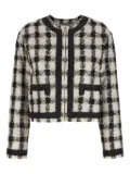 Moschino check-pattern lace-trim jacket - Black