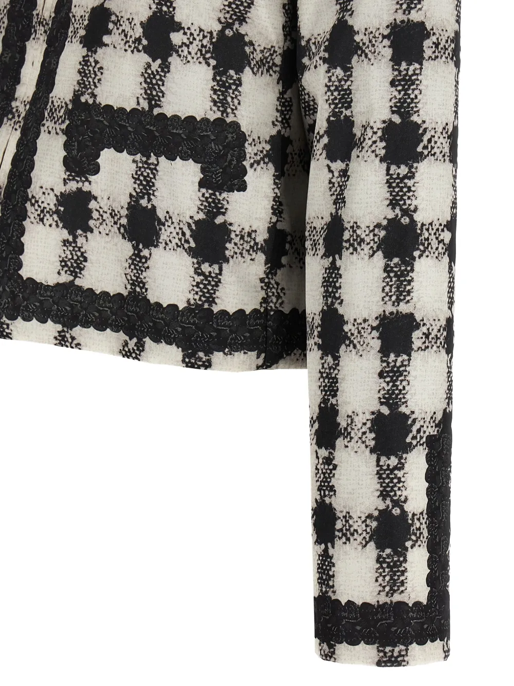 Moschino Geruit jack met kanten afwerking Zwart