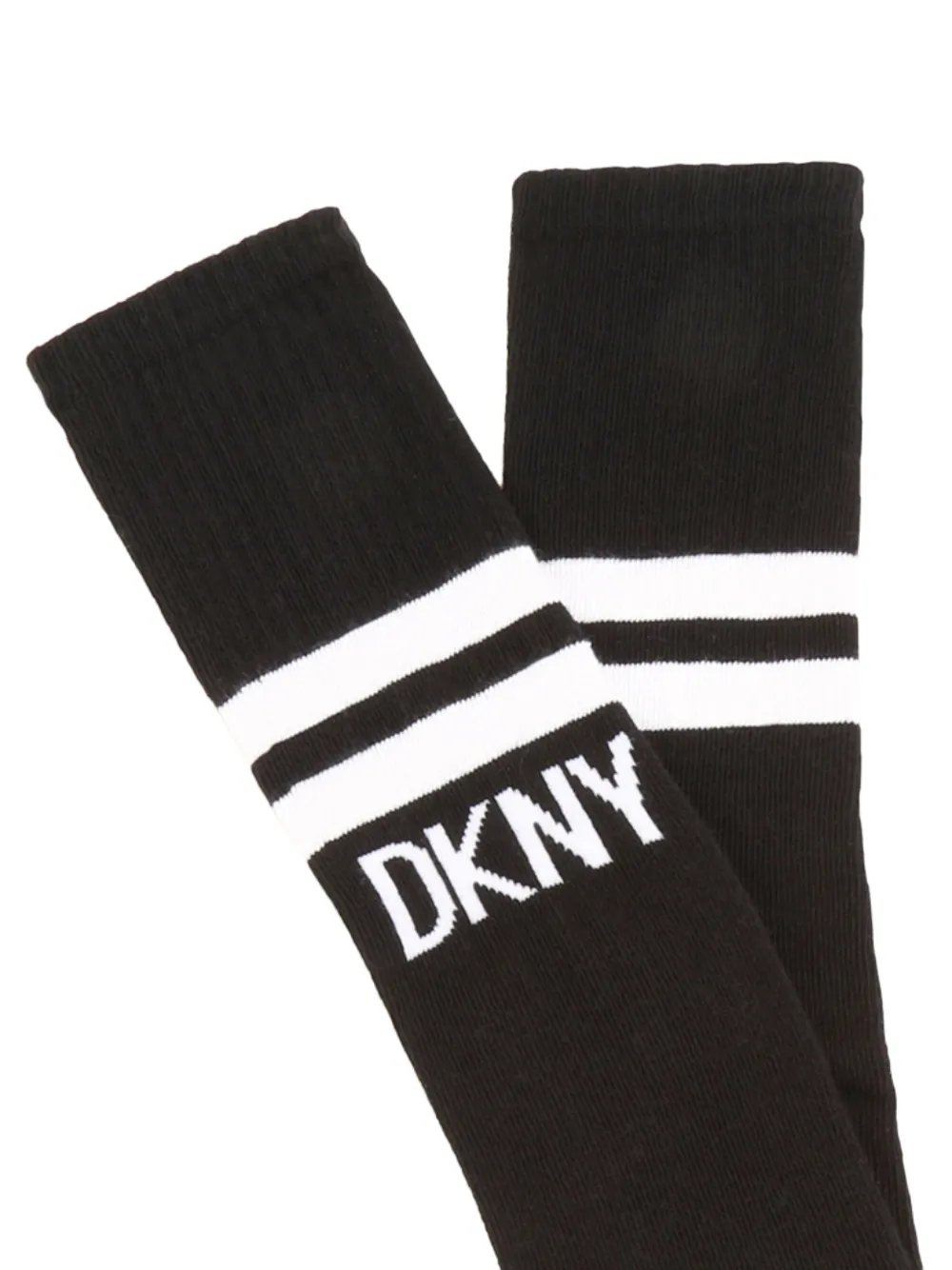 Dkny Kids Gestreepte sokken met logo Zwart
