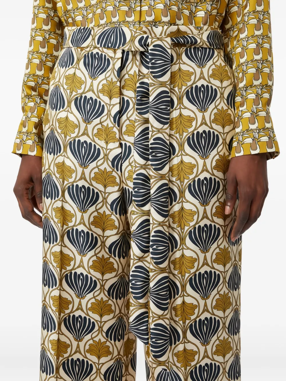 'S Max Mara Timec zijden broek Geel