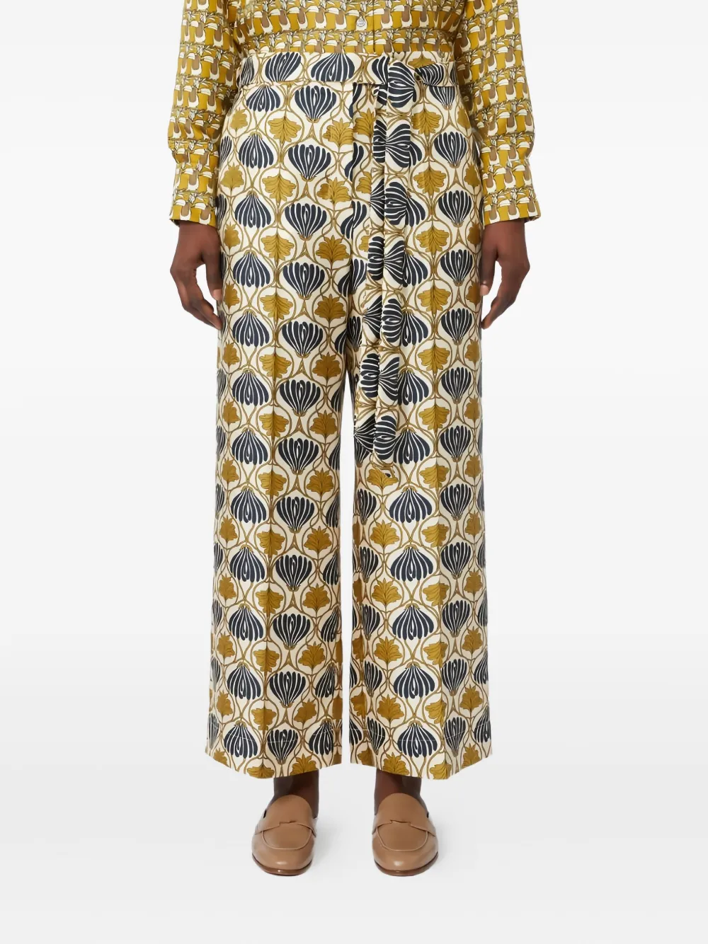 'S Max Mara Timec zijden broek Geel