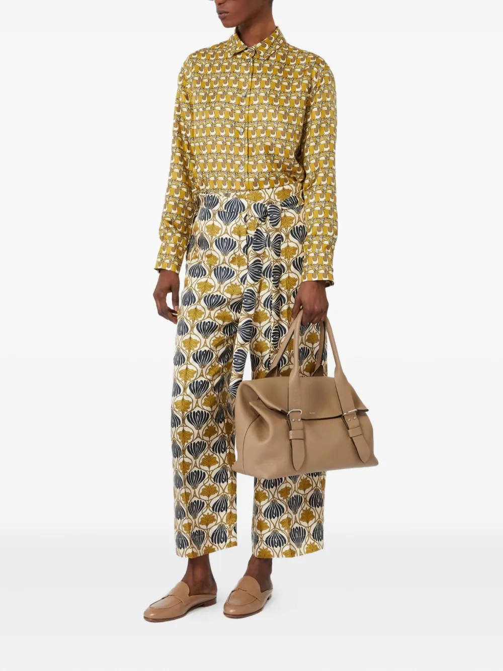 'S Max Mara Timec zijden broek Geel
