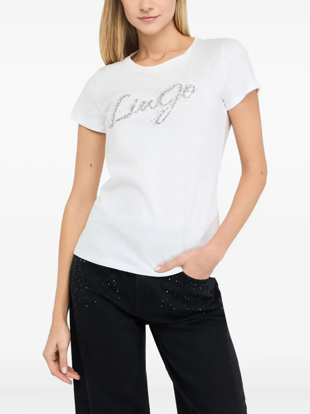 LIU JO T-shirt verfraaid met kristallen Wit