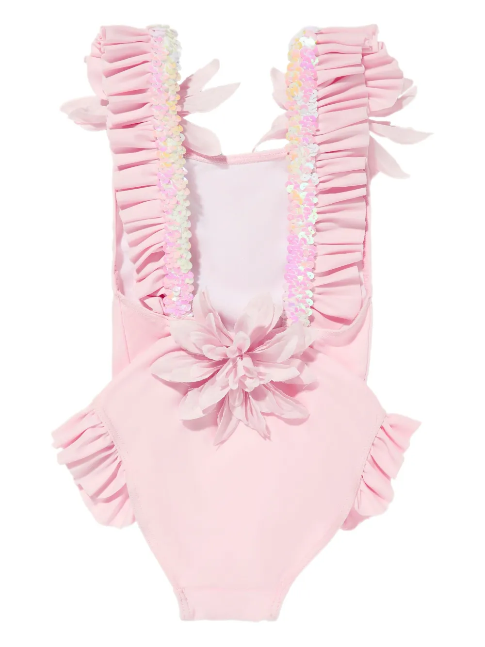 SELINIACTION KIDS Badpak met ruches en bloemen Roze