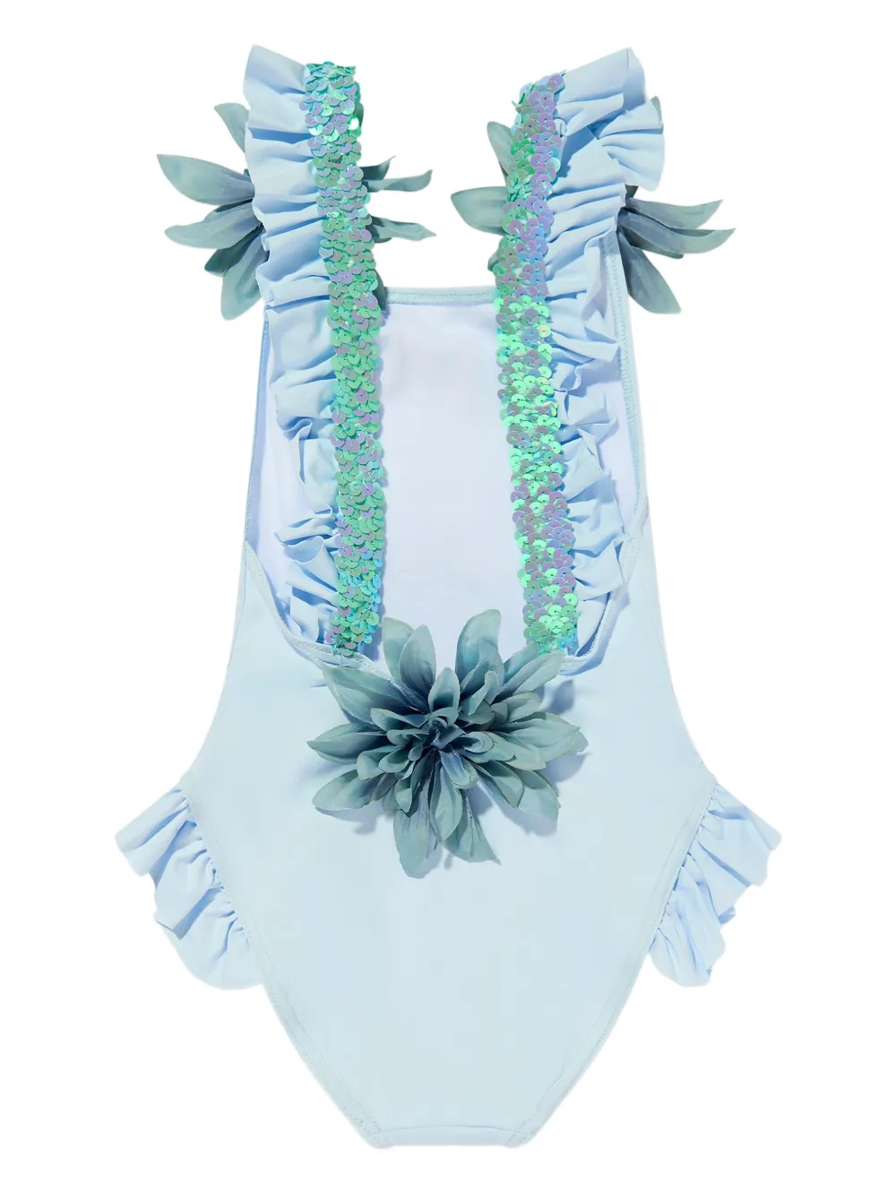SELINIACTION KIDS Badpak met bloemdetail en pailletten Blauw