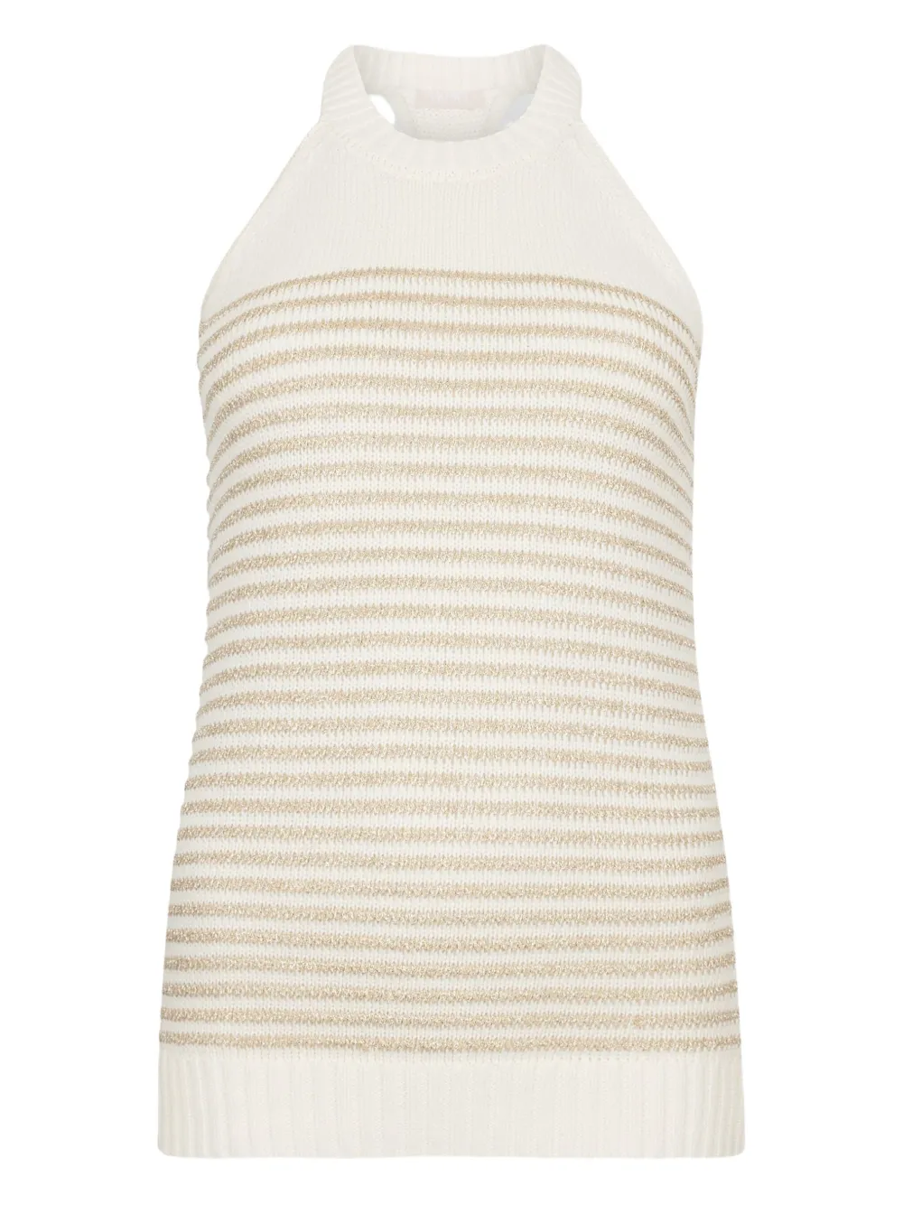 LIU JO Striped lurex top Wit