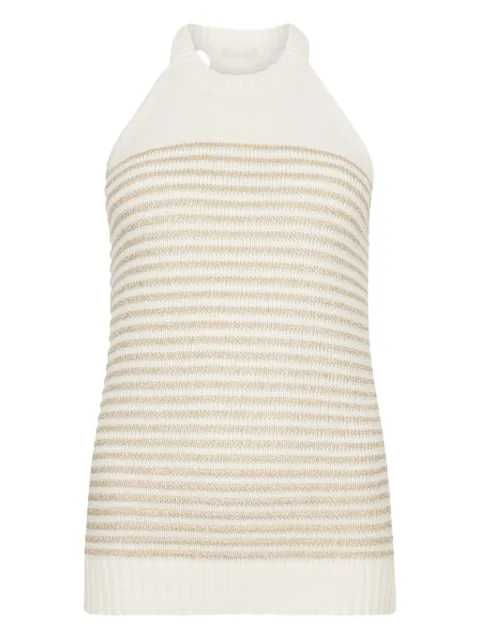 LIU JO striped ribbed-hem top