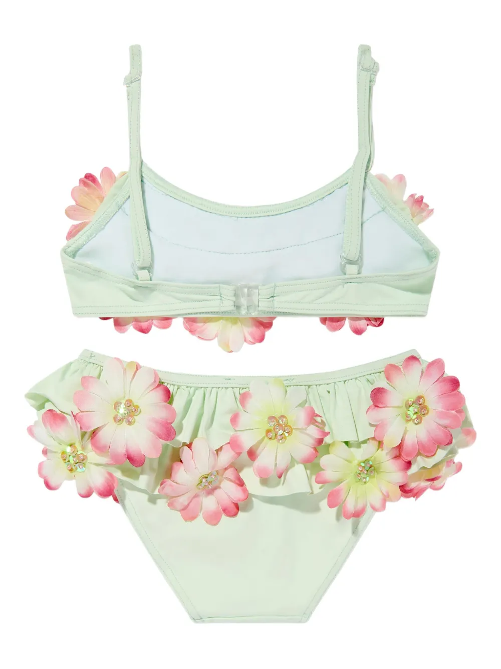 SELINIACTION KIDS Bikini verfraaid met bloemen en ruches Groen