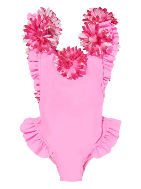 SELINIACTION KIDS Gerüschter Badeanzug mit Blumendetail