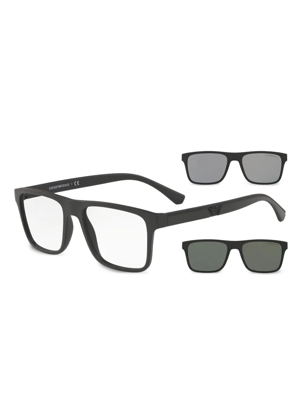 Emporio Armani rectangle-frame sunglasses Zwart
