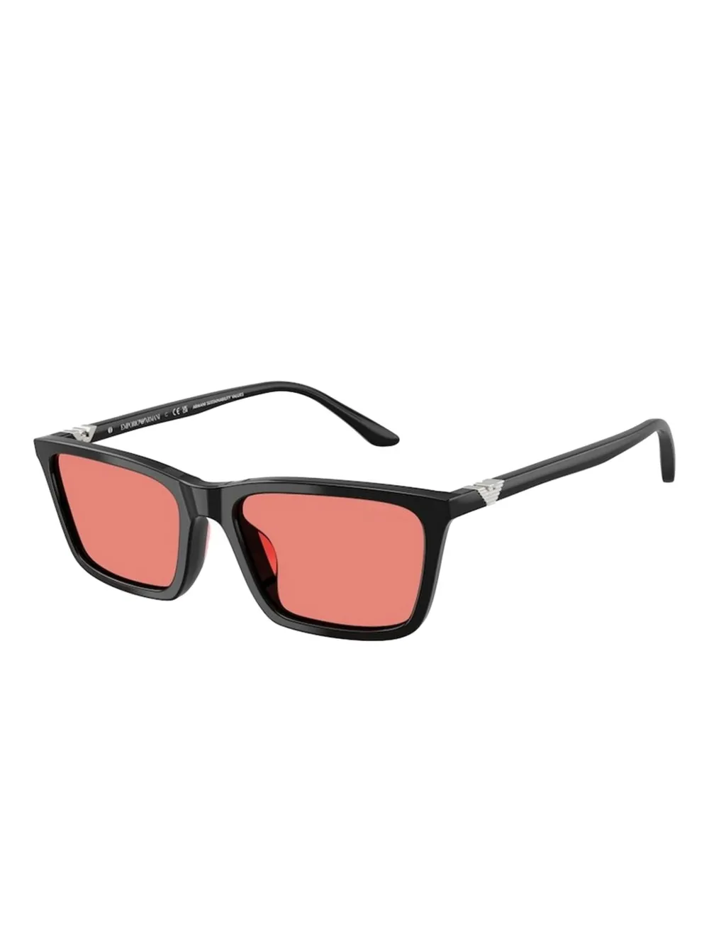 Emporio Armani square-frame jewel-detail sunglasses Zwart