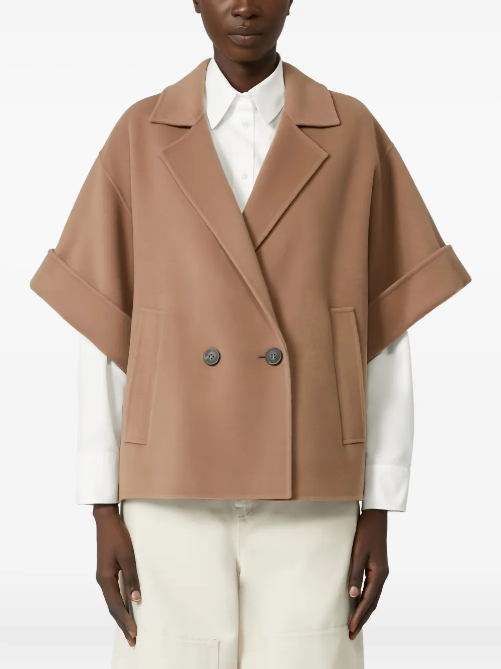 Weekend Max Mara Pera jas met dubbele rij knopen Beige