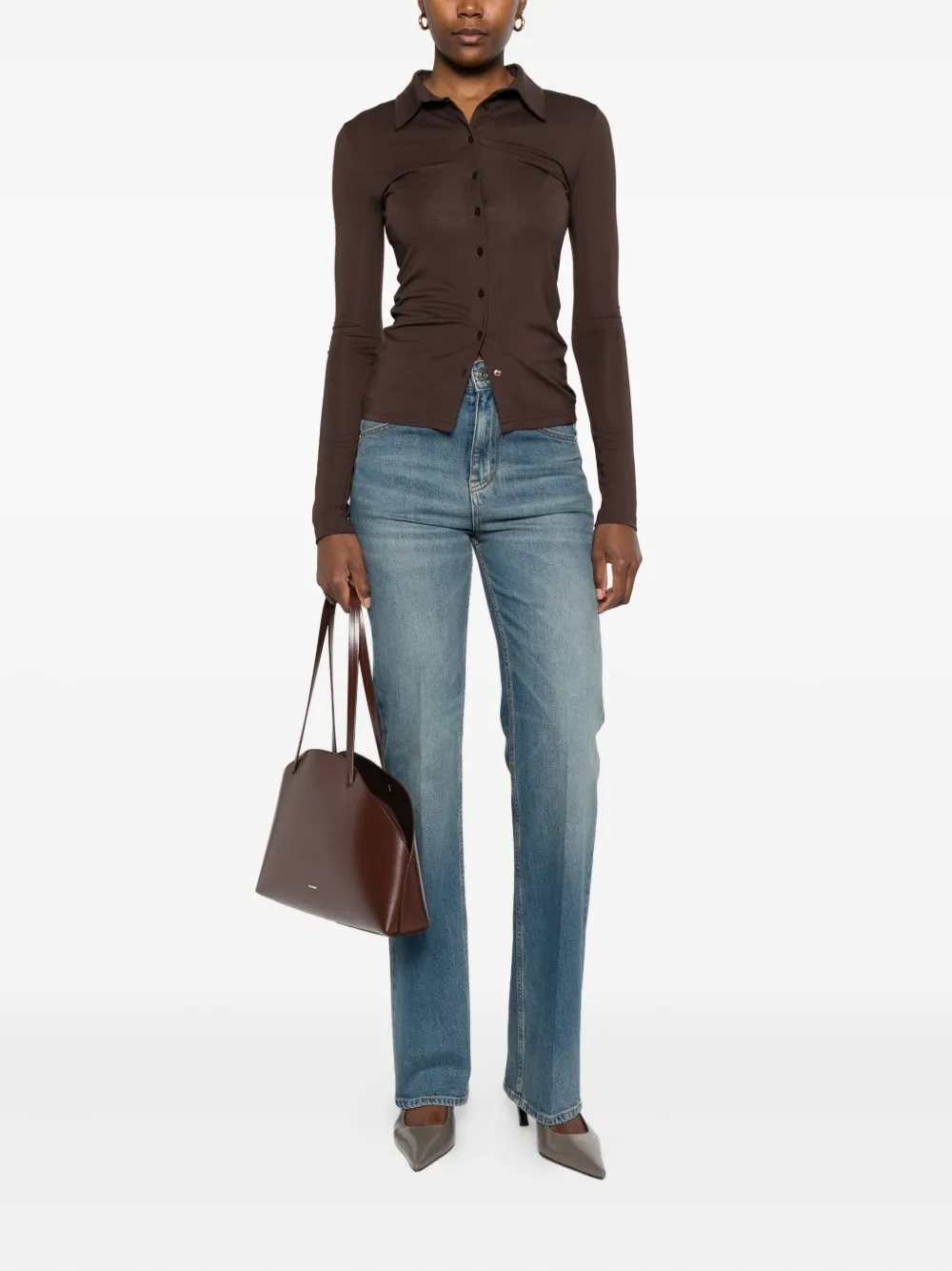 Victoria Beckham Julia jeans met wassing Blauw